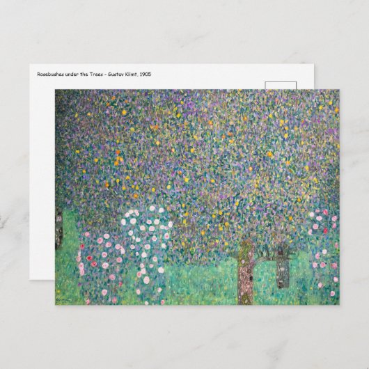 Gustav Klimt - Rosebushes onder de bomen Briefkaart (Voorkant / Achterkant)