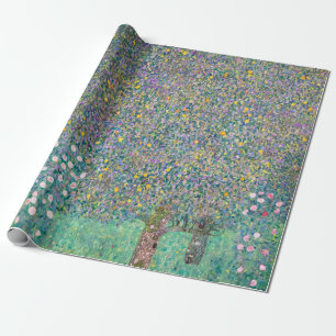 Gustav Klimt - Rosebushes onder de bomen Cadeaupapier