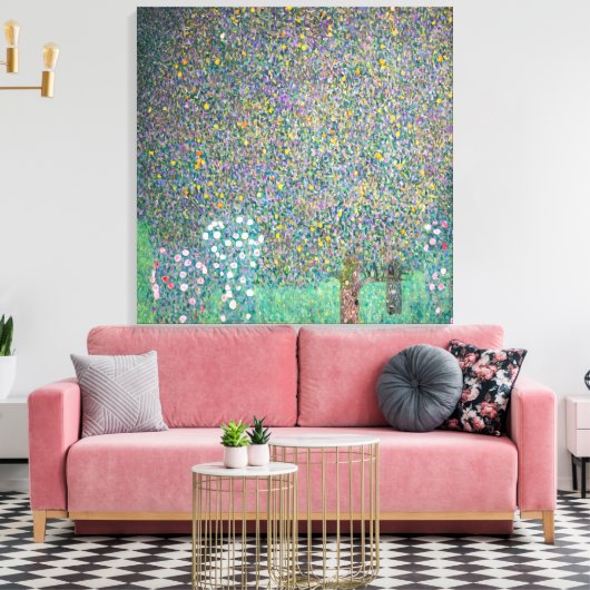 Gustav Klimt - Rosebushes onder de bomen Canvas Afdruk (Insitu (Woonkamer))