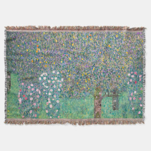 Gustav Klimt - Rosebushes onder de bomen Deken