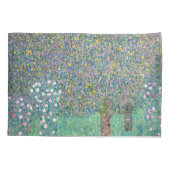 Gustav Klimt - Rosebushes onder de bomen Kussensloop (Achterkant)