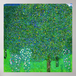 Gustav Klimt - Rosebushes onder de bomen Poster