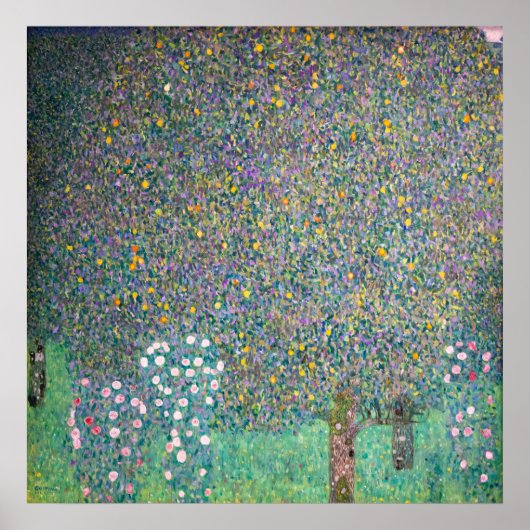 Gustav Klimt - Rosebushes onder de bomen Poster (Voorkant)