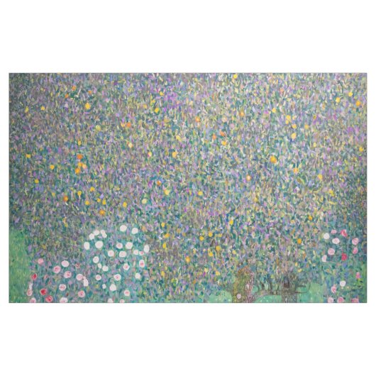 Gustav Klimt - Rosebushes onder de bomen Stof (Yard (91,4 cm))