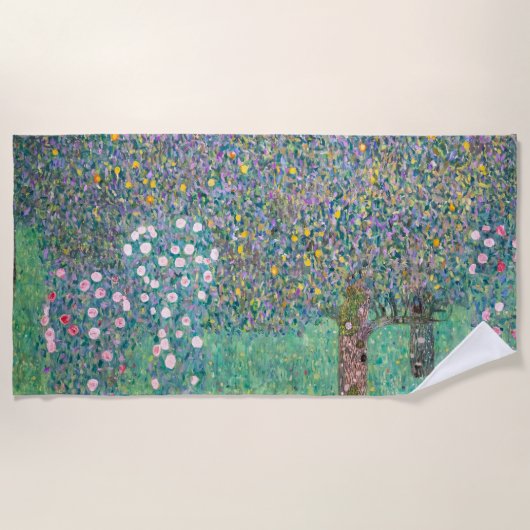Gustav Klimt - Rosebushes onder de bomen Strandlaken (Voorkant)
