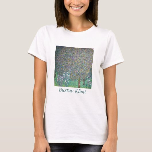 Gustav Klimt - Rosebushes onder de bomen T-shirt (Voorkant)