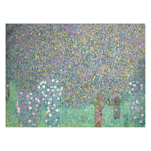 Gustav Klimt - Rosebushes onder de bomen Tafelkleed (Voorkant (Horizontaal))