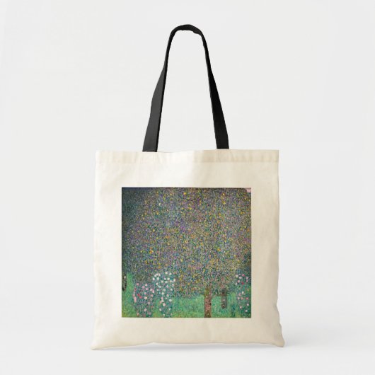 Gustav Klimt - Rosebushes onder de bomen Tote Bag (Voorkant)