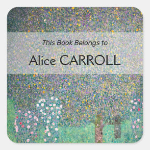 Gustav Klimt - Rosebushes onder de bomen Vierkante Sticker