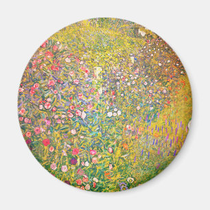 Gustav Klimt roze bloemen magneet