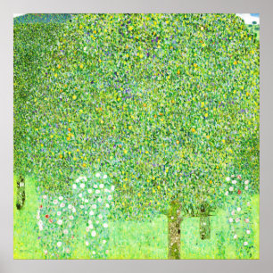 Gustav Klimt, rozen struiken onder de bomen Poster