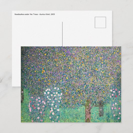 Gustav Klimt - Rozenstruiken onder de Bomen Briefkaart (Voorkant / Achterkant)