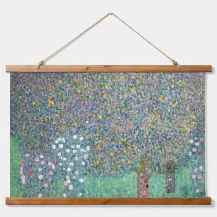 Gustav Klimt - Rozenstruiken onder de Bomen Hangend Wandkleed