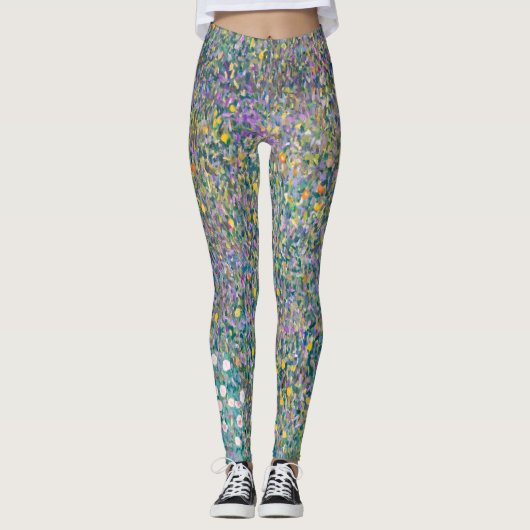 Gustav Klimt - Rozenstruiken onder de Bomen Leggings (Voorkant)