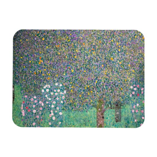Gustav Klimt - Rozenstruiken onder de Bomen Magneet (Horizontaal)