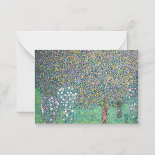 Gustav Klimt - Rozenstruiken onder de Bomen Notitiekaartje