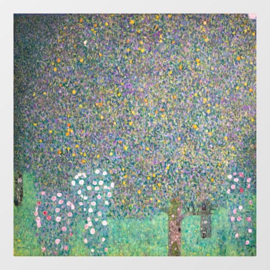 Gustav Klimt - Rozenstruiken onder de Bomen Raamsticker (Vel)