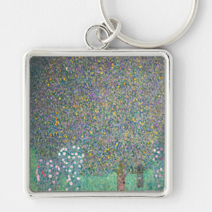 Gustav Klimt - Rozenstruiken onder de Bomen Sleutelhanger