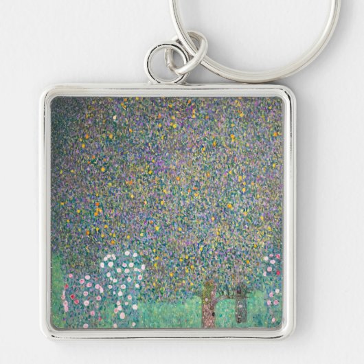 Gustav Klimt - Rozenstruiken onder de Bomen Sleutelhanger (Voorkant)