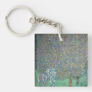 Gustav Klimt - Rozenstruiken onder de Bomen Sleutelhanger