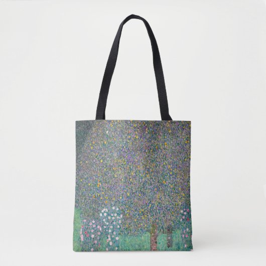 Gustav Klimt - Rozenstruiken onder de Bomen Tote Bag (Voorkant)