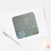Gustav Klimt - Rozenstruiken onder de Bomen Vierkante Sticker (Envelop)