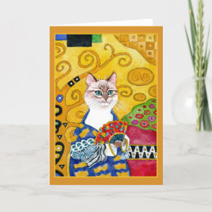 Gustav Klimt schattig kat spoof wenskaart Kaart