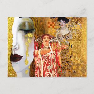 Gustav Klimt, schilderijen Collage, Gecombineerde Briefkaart