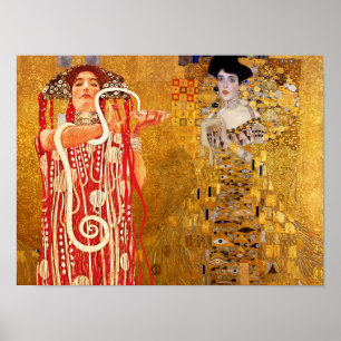 Gustav Klimt, schilderijen Collage, Gecombineerde  Poster