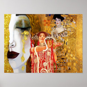 Gustav Klimt, schilderijen Collage, Gecombineerde  Poster