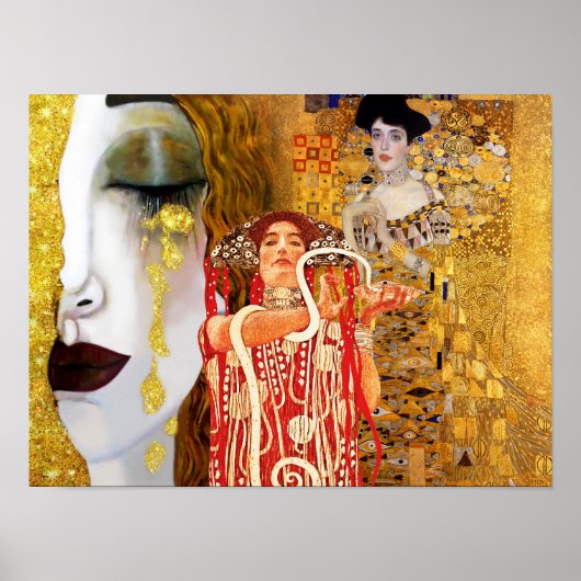 Gustav Klimt, schilderijen Collage, Gecombineerde Poster (Voorkant)
