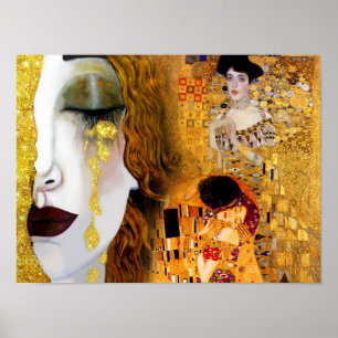 Gustav Klimt, schilderijen Collage, Gecombineerde Poster