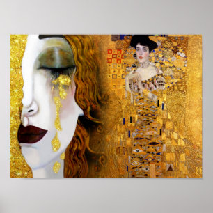 Gustav Klimt, schilderijen Collage, Gecombineerde Poster