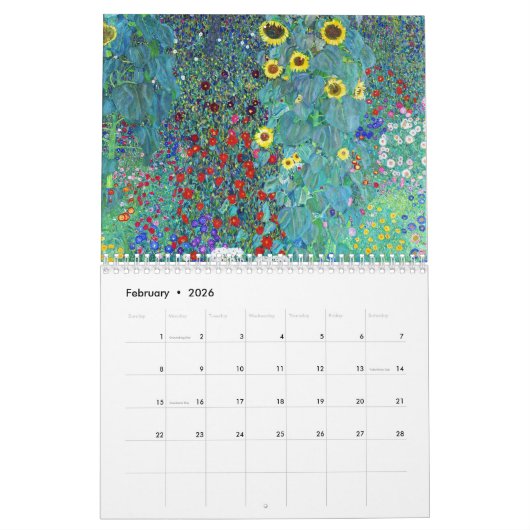 Gustav Klimt schilderkunst Kalender (Feb 2026)