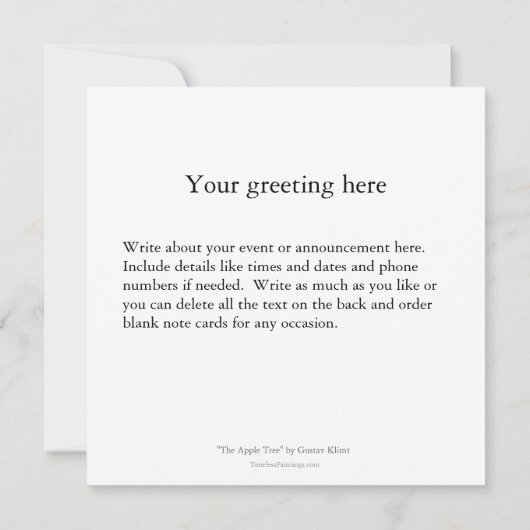Gustav Klimt schilderkunst nouveau de Apple Tree Aankondiging (Achterkant)
