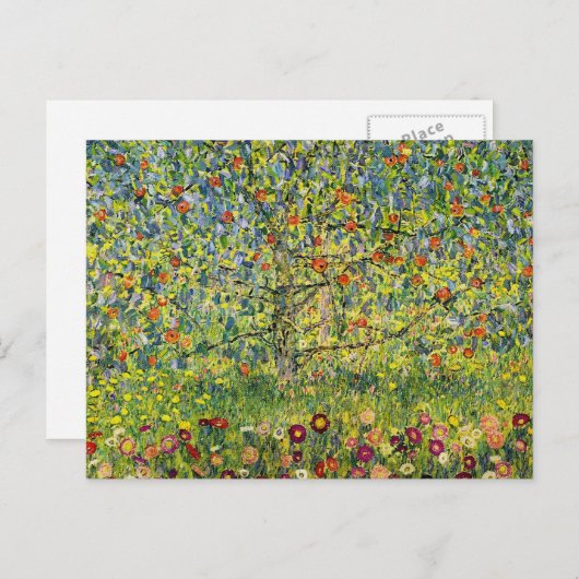 Gustav Klimt schilderkunst nouveau de Apple Tree Briefkaart (Voorkant / Achterkant)