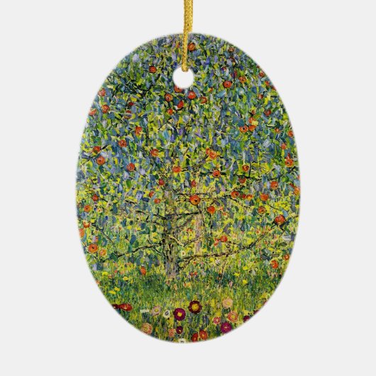 Gustav Klimt schilderkunst nouveau de Apple Tree Keramisch Ornament (Voorkant)