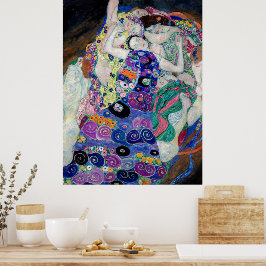 Gustav Klimt schildert de Maagd Poster