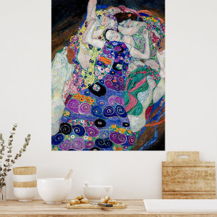 Gustav Klimt schildert de Maagd Poster