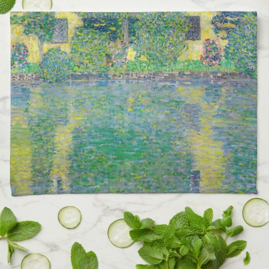 Gustav Klimt - Schloss Kammer am Attersee III Theedoek (Gevouwen)