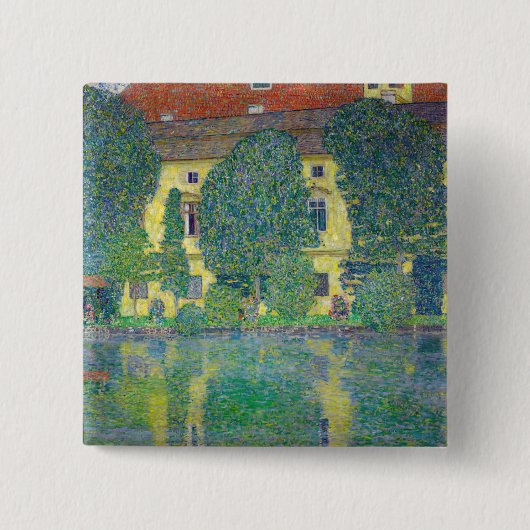 Gustav Klimt - Schloss Kammer am Attersee III Vierkante Button 5,1 Cm (Voorkant)