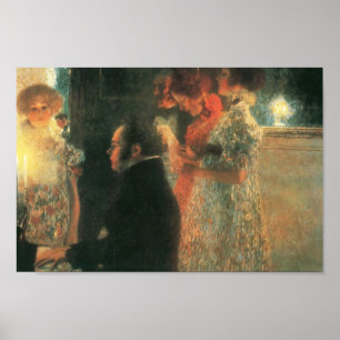 Gustav Klimt-Schubert bij Piano II Poster