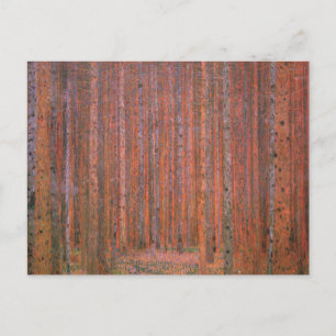 Gustav Klimt Sparrenbos Tannenwald Rode Bomen Briefkaart