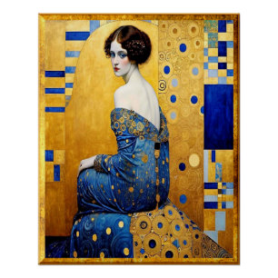 Gustav Klimt stijl portret van een vrouw Perfect Poster