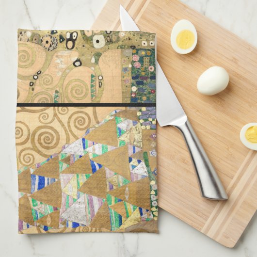 Gustav Klimt - Stoclet-fries Levensboom Theedoek (Quarter Fold)