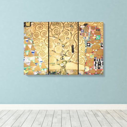 Gustav Klimt - Stoclet Frieze Tree of Life Canvas Afdruk (Insitu (Houten vloer))