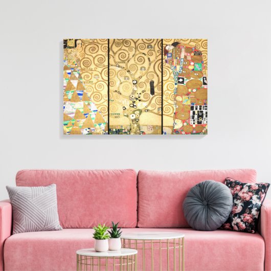 Gustav Klimt - Stoclet Frieze Tree of Life Canvas Afdruk (Insitu (Woonkamer))