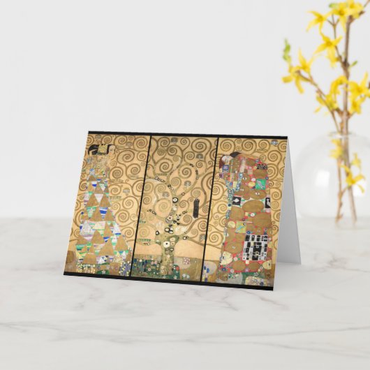 Gustav Klimt - Stoclet Frieze Tree of Life Kaart (Gele Bloem)