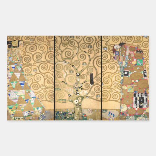 Gustav Klimt - Stoclet Frieze Tree of Life Rechthoekige Sticker (Voorkant)