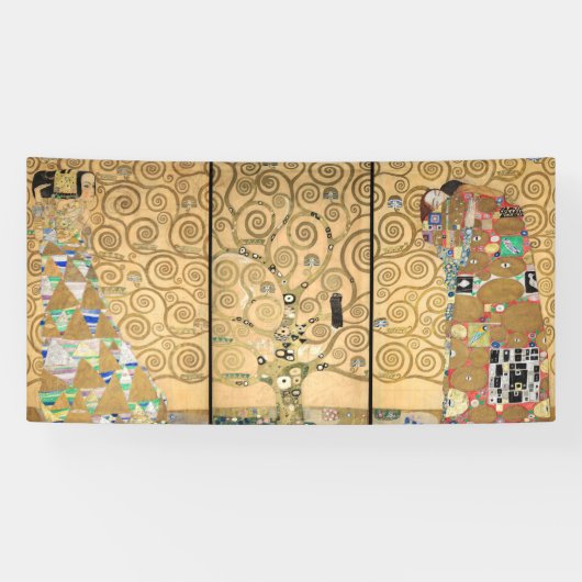 Gustav Klimt - Stoclet Frieze Tree of Life Spandoek (Horizontaal)